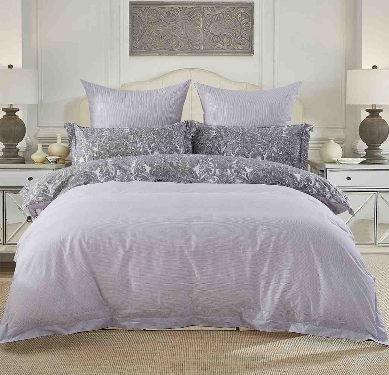 Berlin OEKO-TEX cotton bedding in cozy bedroom interior