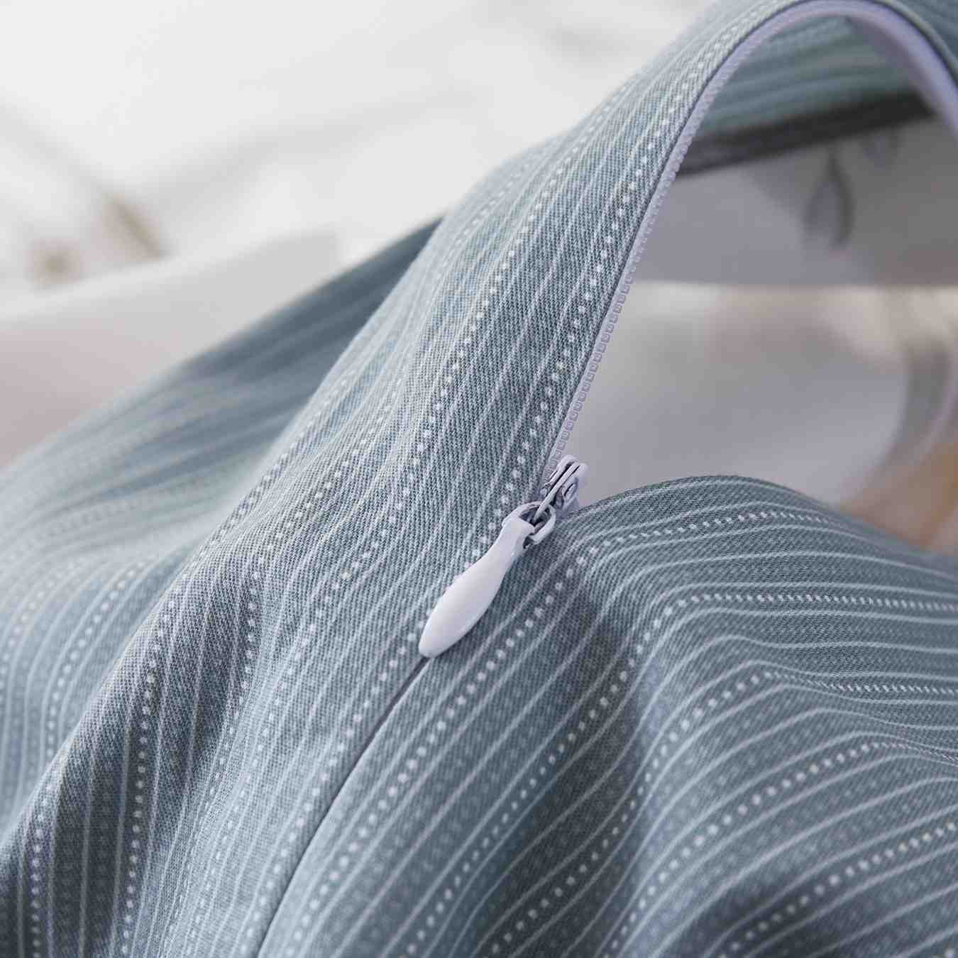 Hamburg duvet cover fabric close-up showing OEKO-TEX certification quality