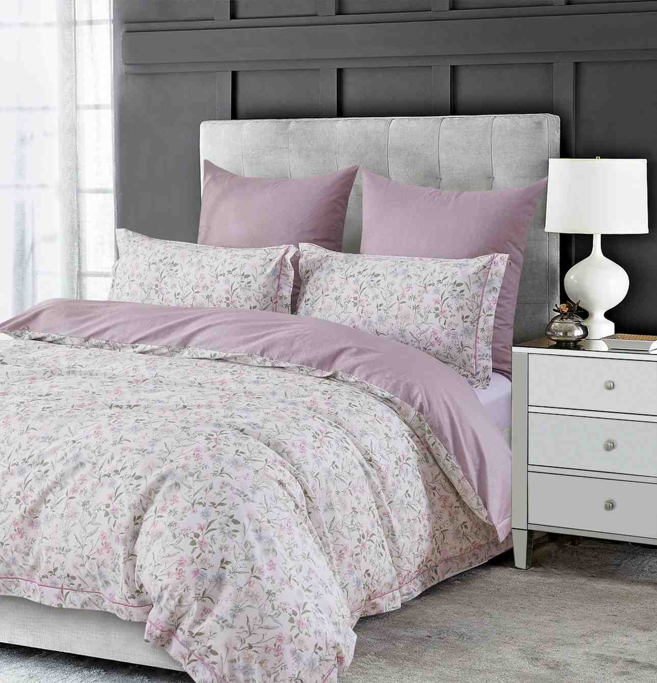 Close-up of Julia duvet cover cotton fabric texture and quality